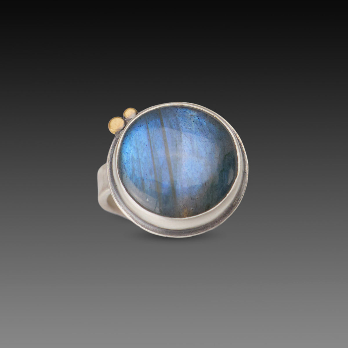Smooth Round Labradorite Ring
