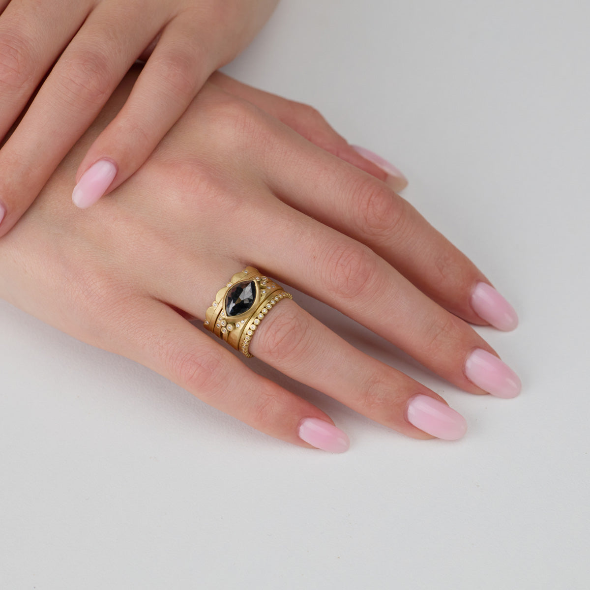 Marquise Black Diamond Ring