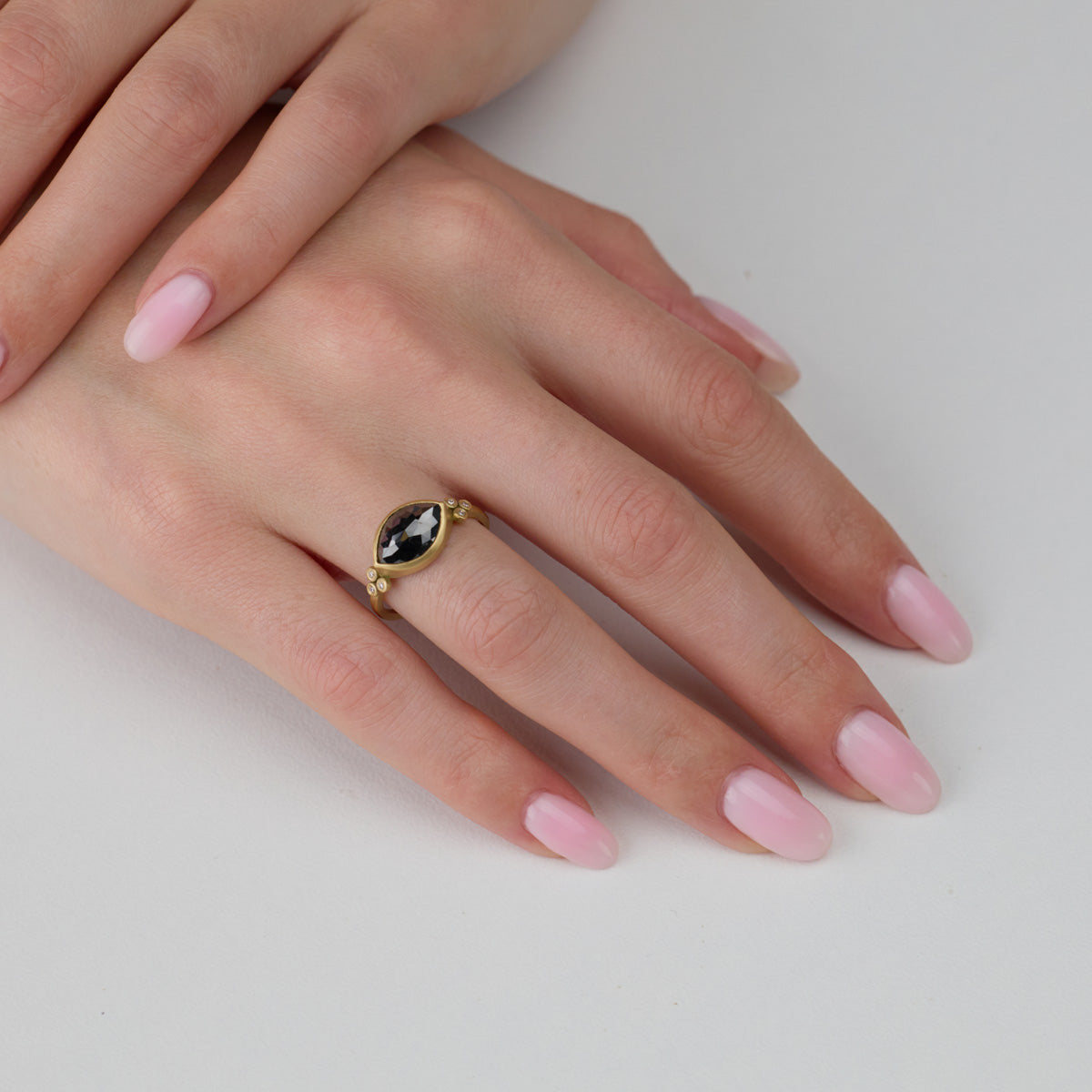 Marquise Black Diamond Ring