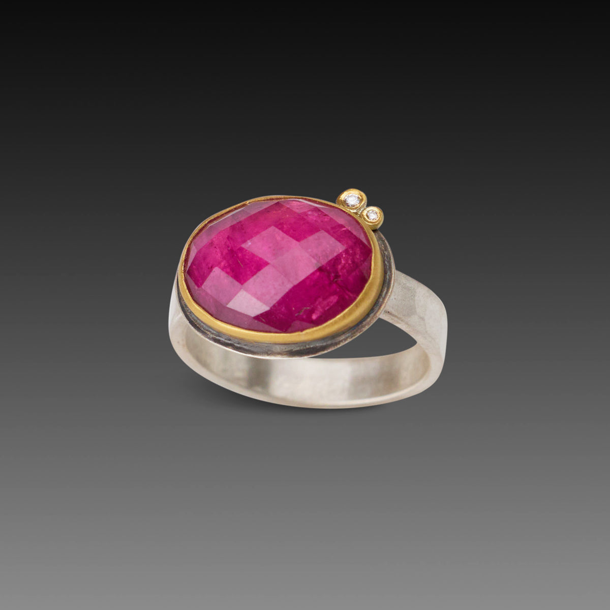 Pink Tourmaline Ring with Diamonds