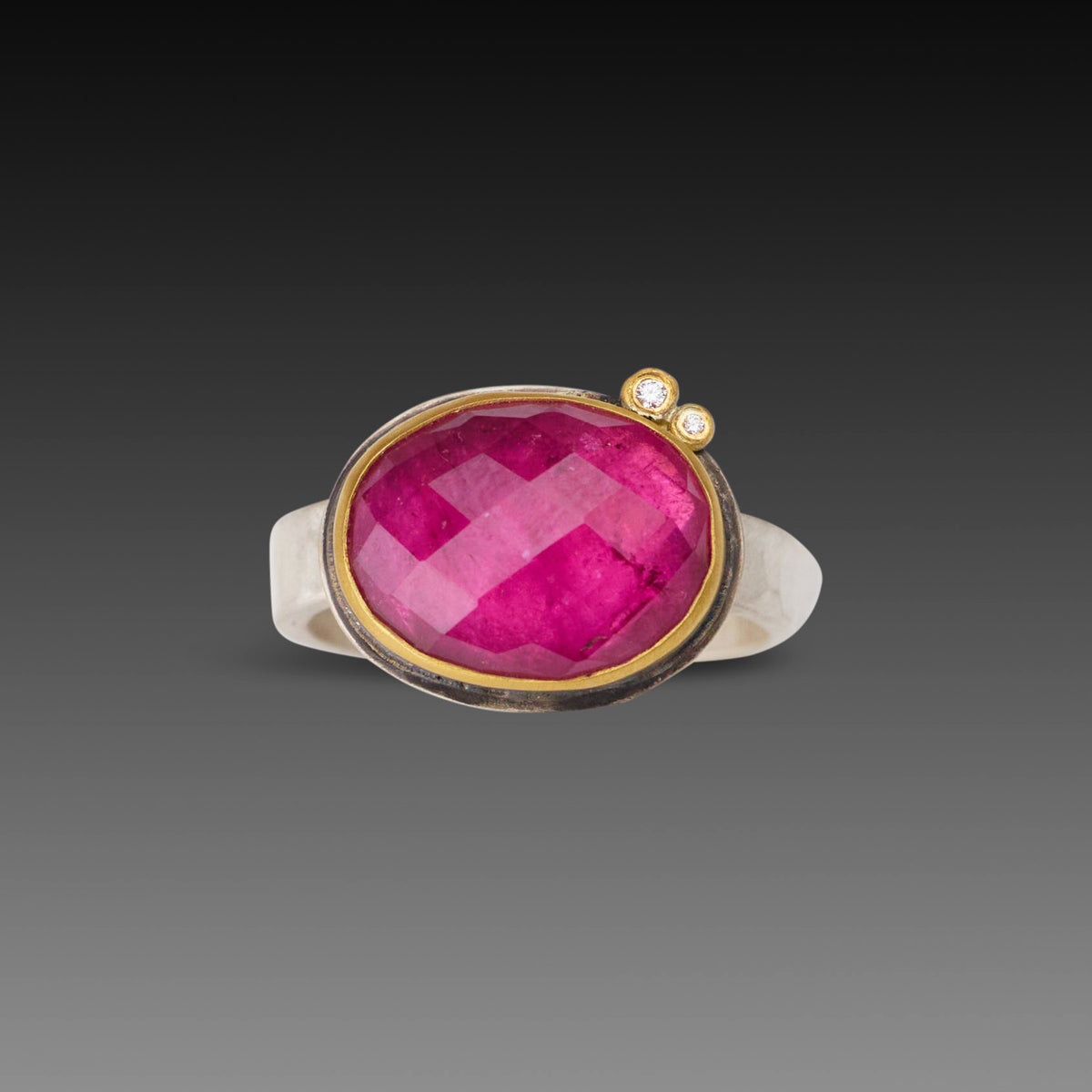 Pink Tourmaline Ring with Diamonds