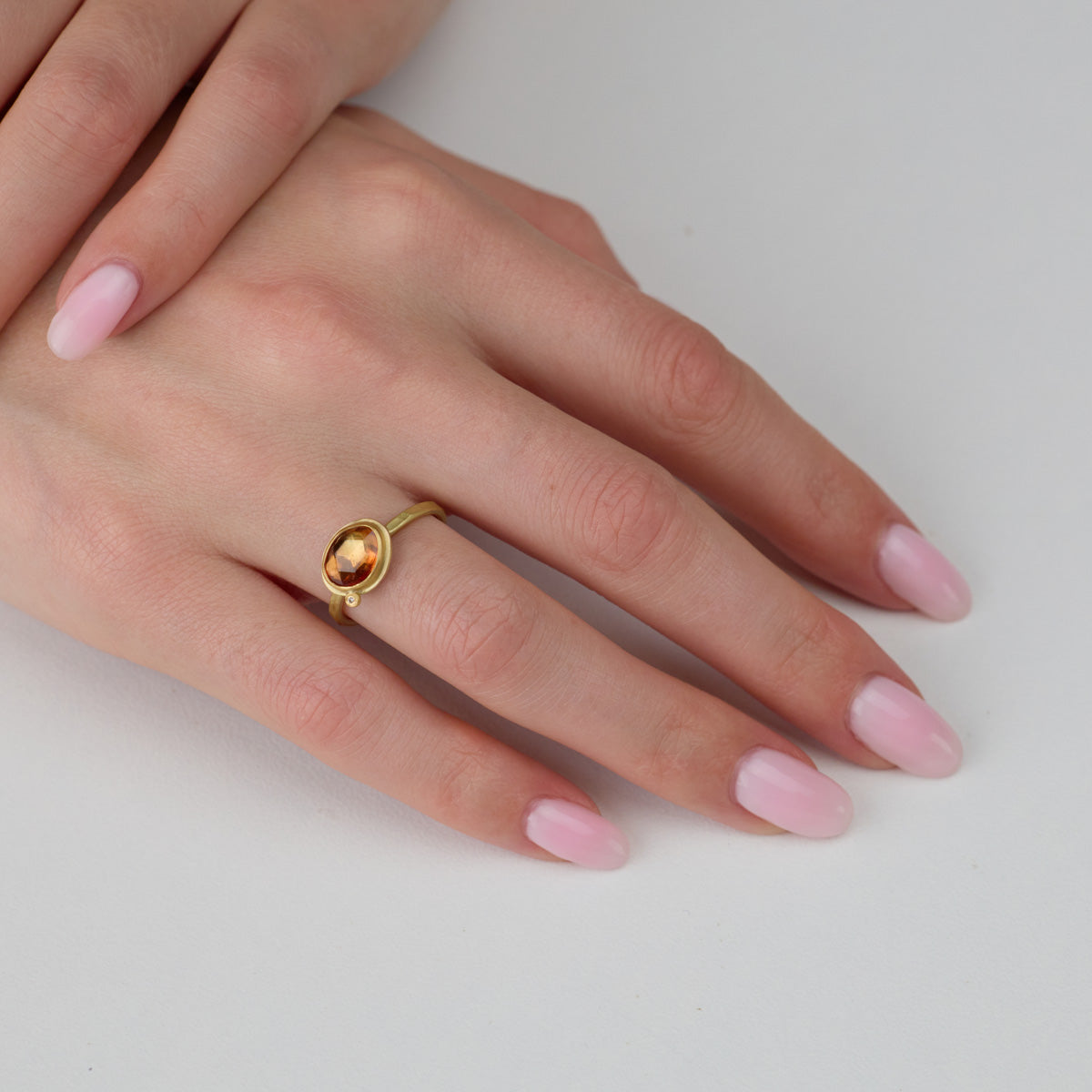 Orange Sapphire Ring