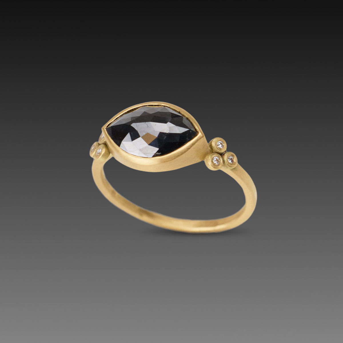 Marquise Black Diamond Ring