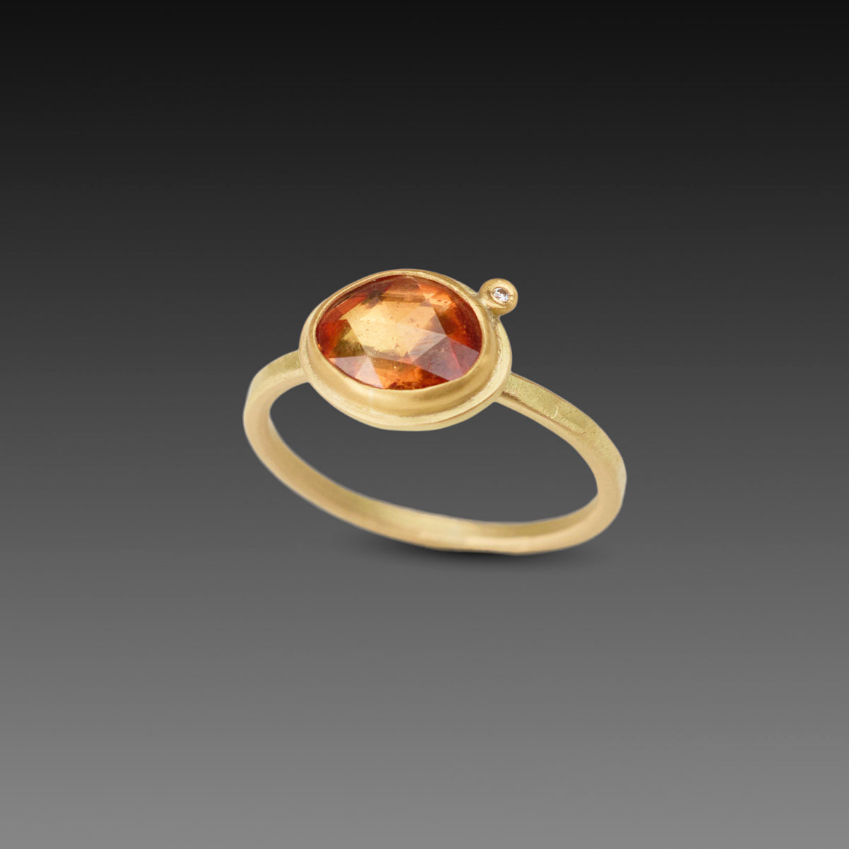 Orange Sapphire Ring