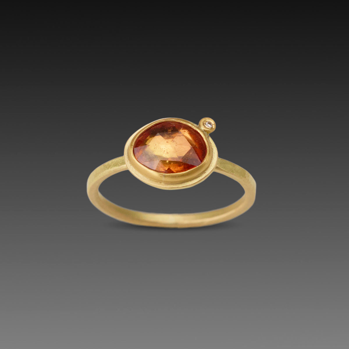 Orange Sapphire Ring