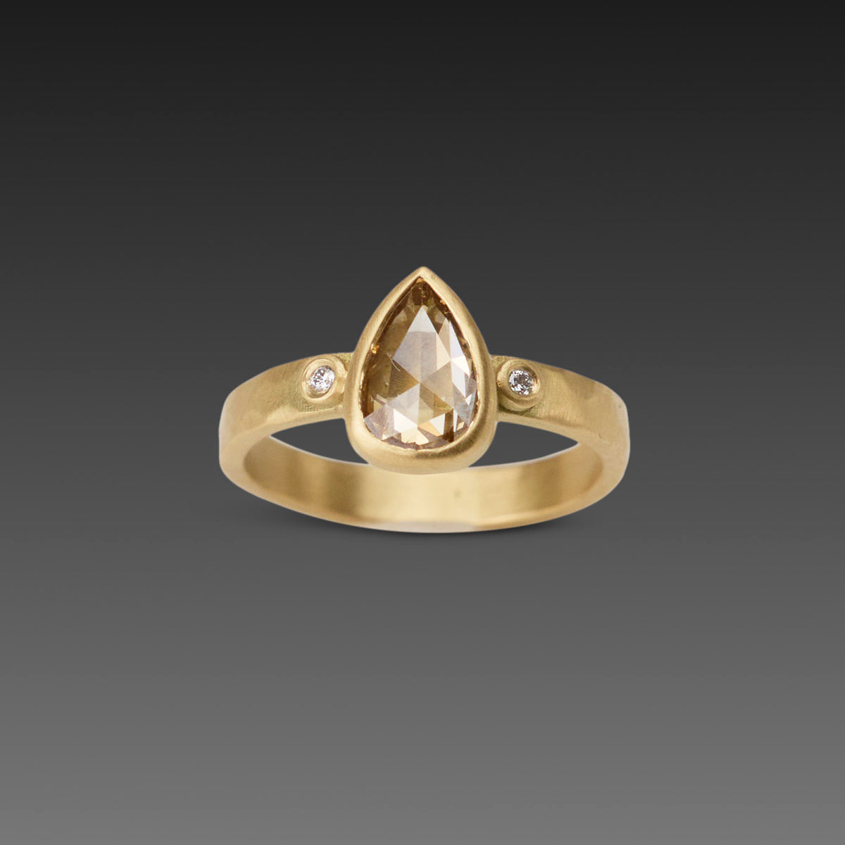 Champagne Diamond Teardrop Ring