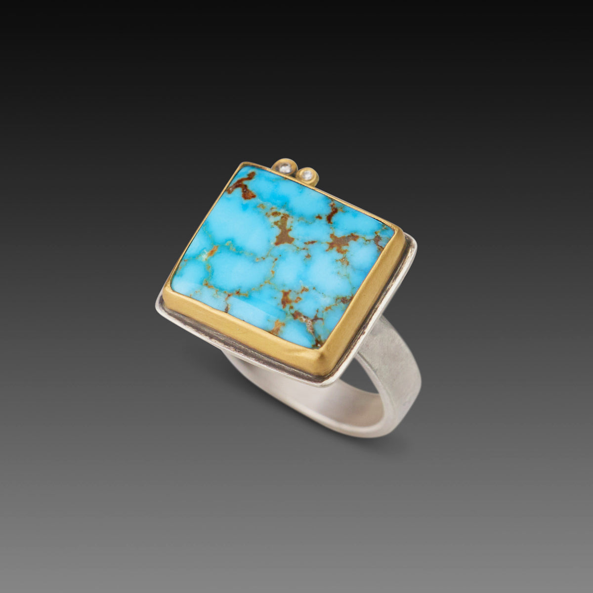 Turquoise Ring with Diamonds