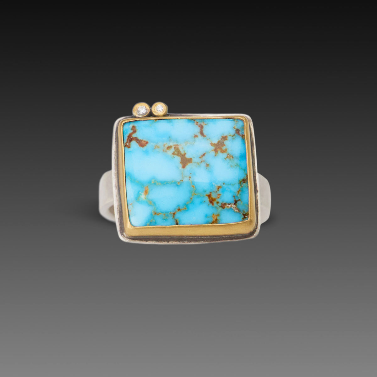 Turquoise Ring with Diamonds