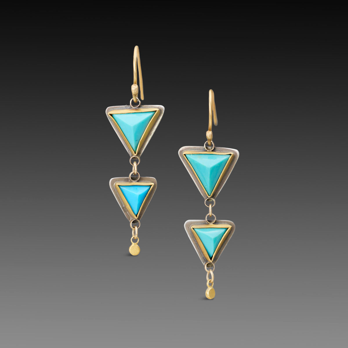 Turquoise Pyramid Earrings