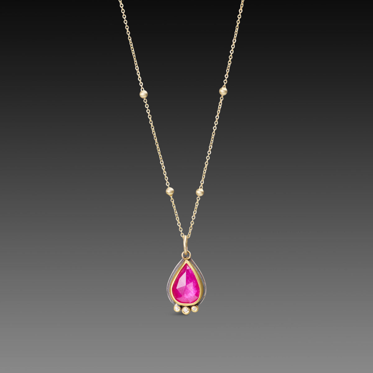 Ruby Teardrop Necklace