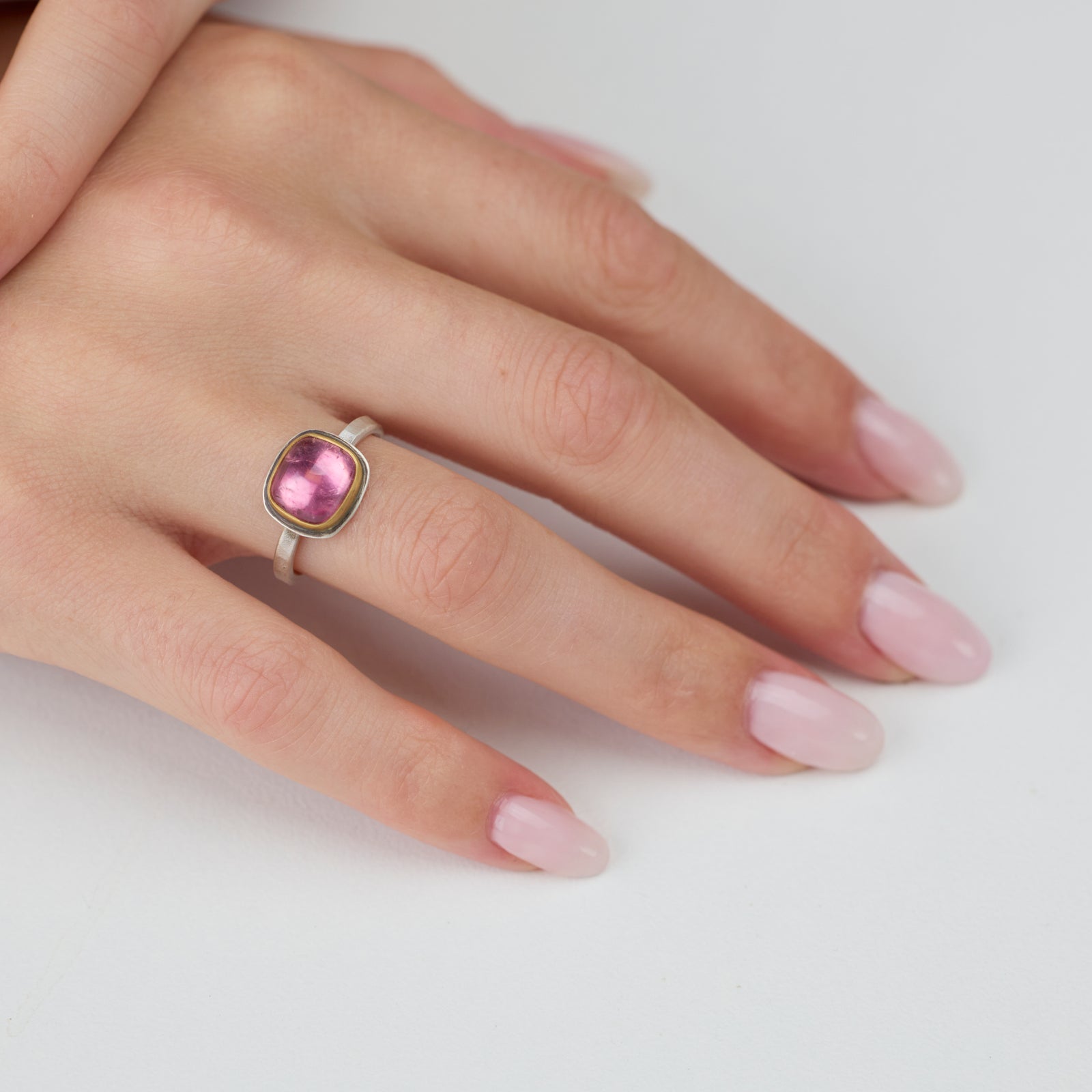 Simple Elegance Pink Tourmaline Ring