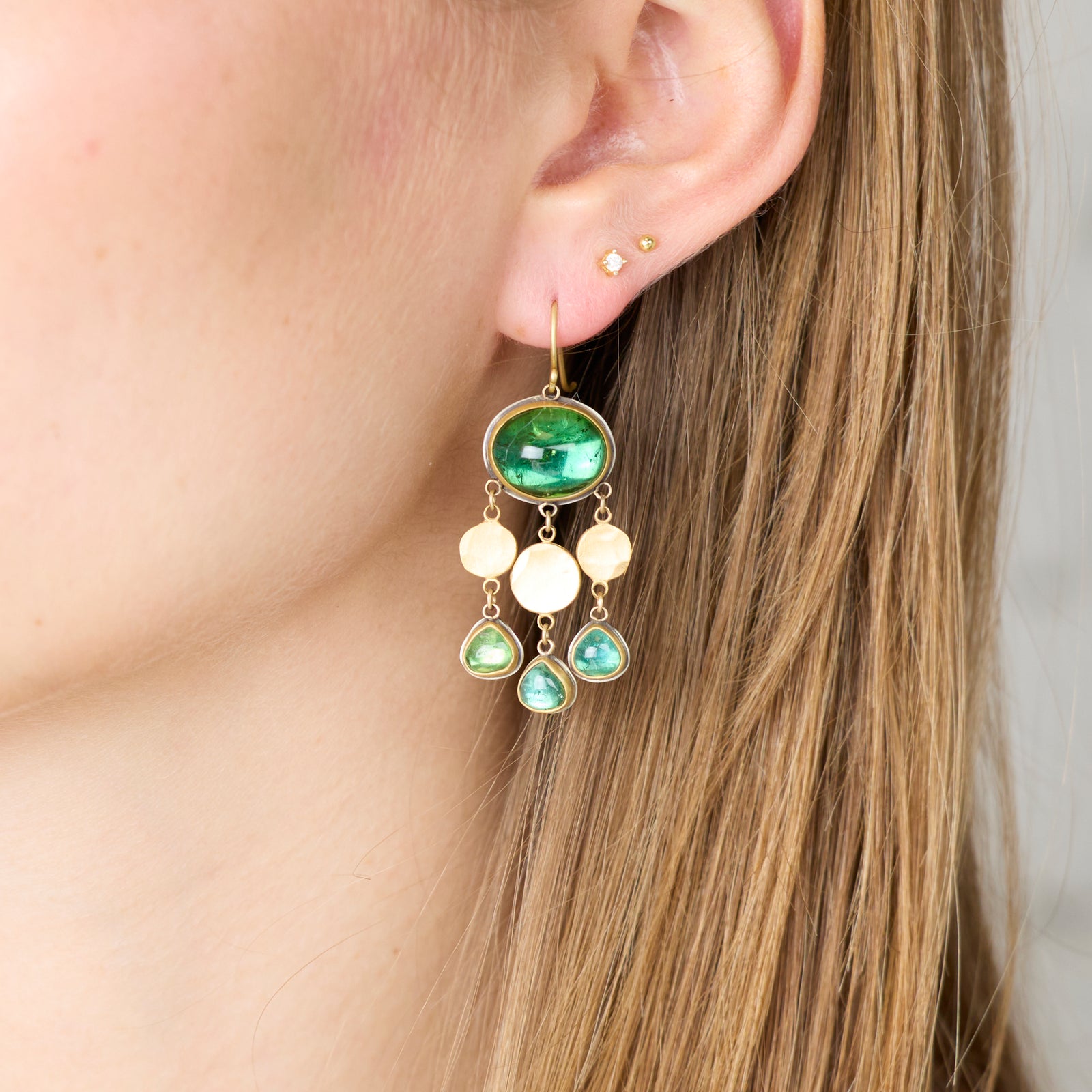 Green Tourmaline Chandelier Earrings