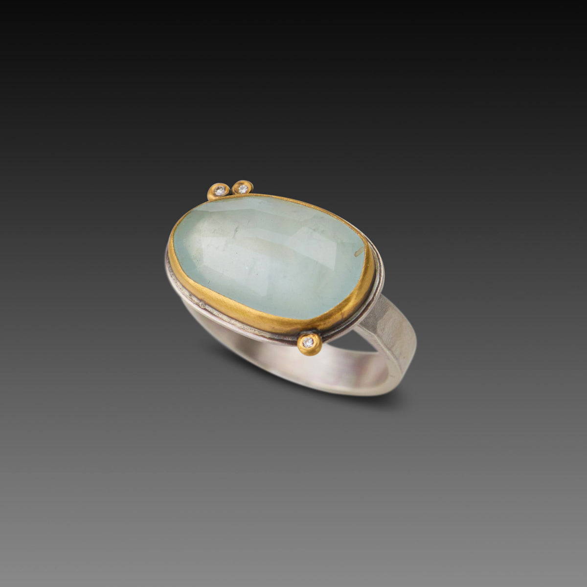 Rose Cut Aquamarine Ring