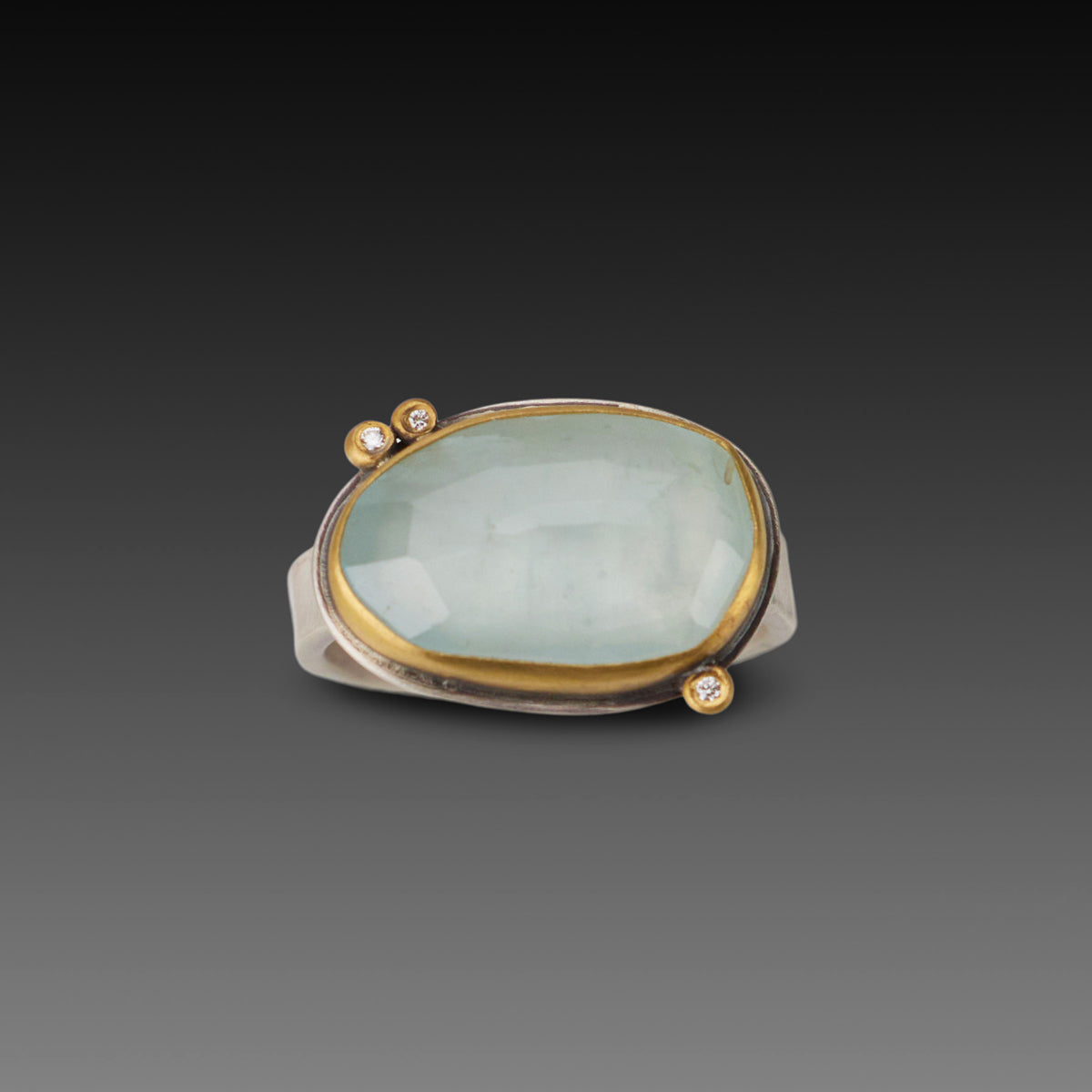 Rose Cut Aquamarine Ring