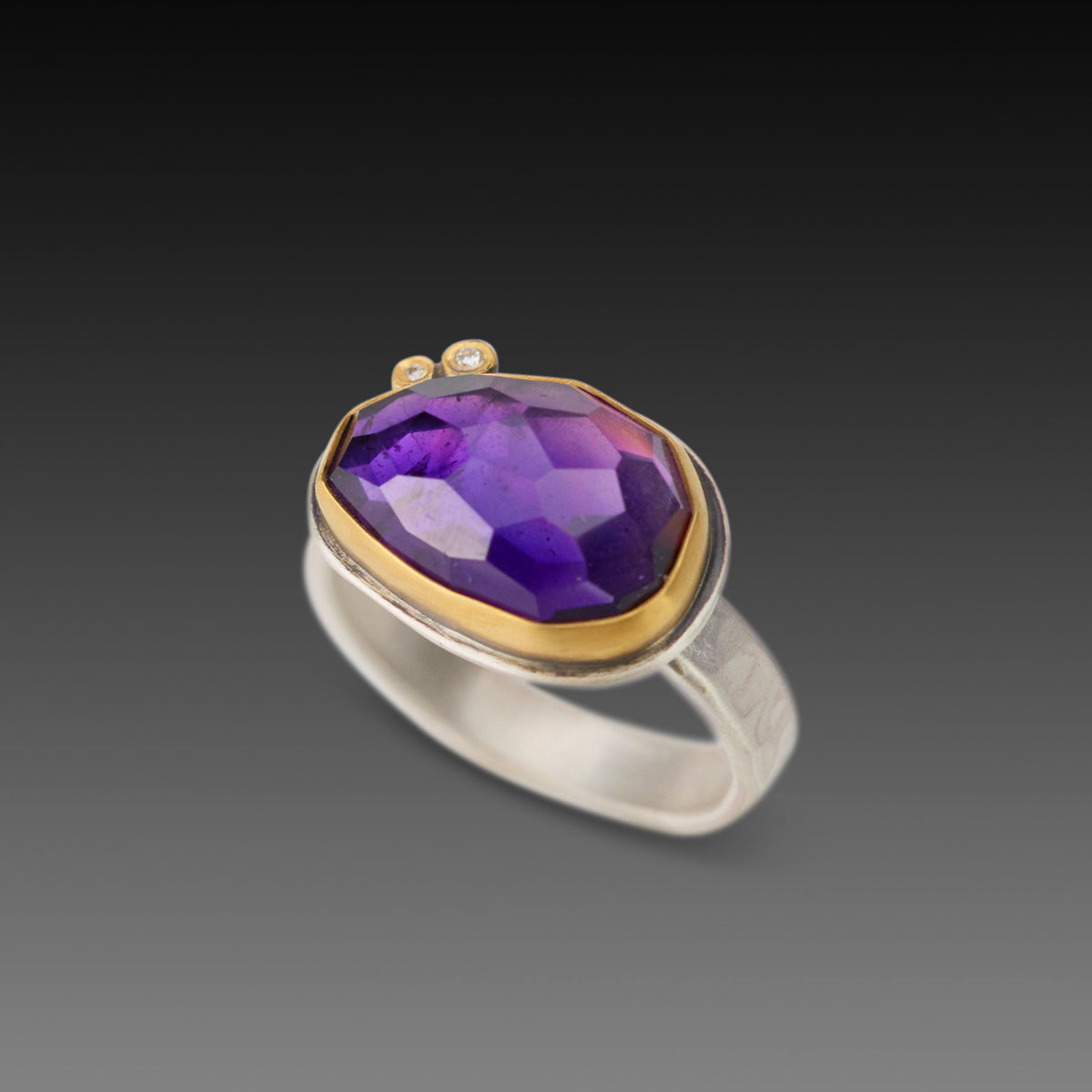 Amethyst Ring with Diamonds