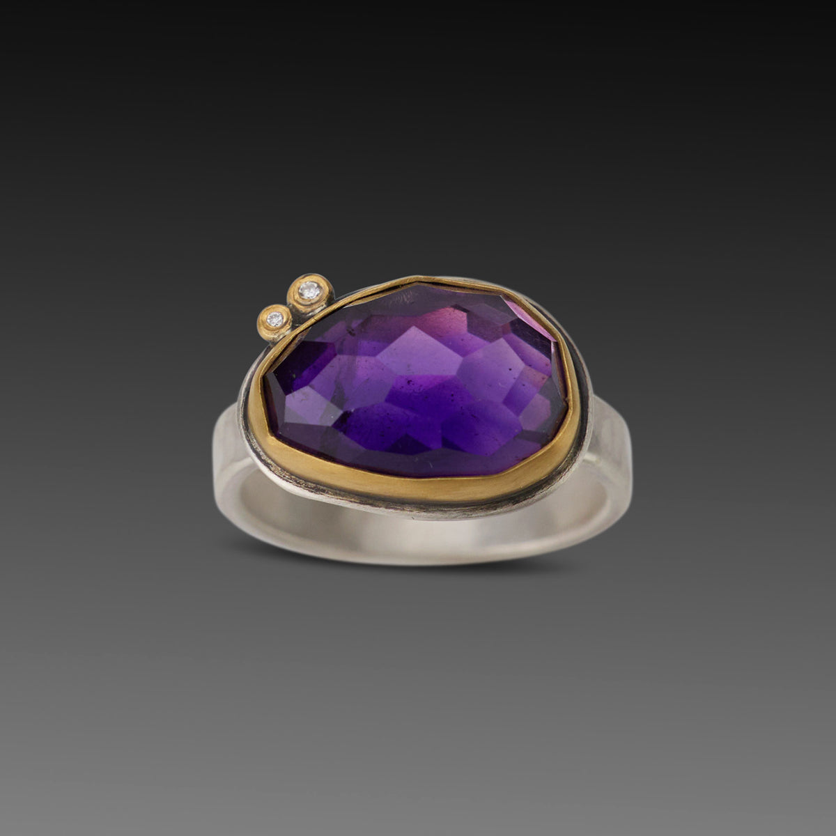Amethyst Ring with Diamonds