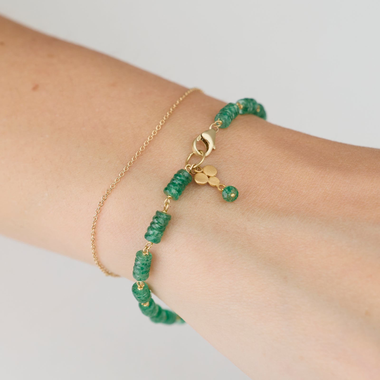 Amazonite and Gold Linked Bracelet