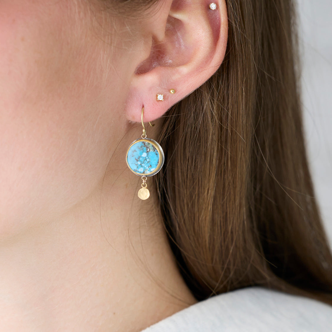 Round Turquoise Earrings