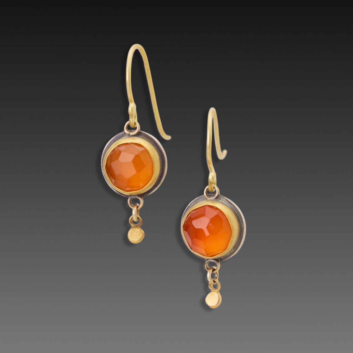 Rose Cut Carnelian Earrings