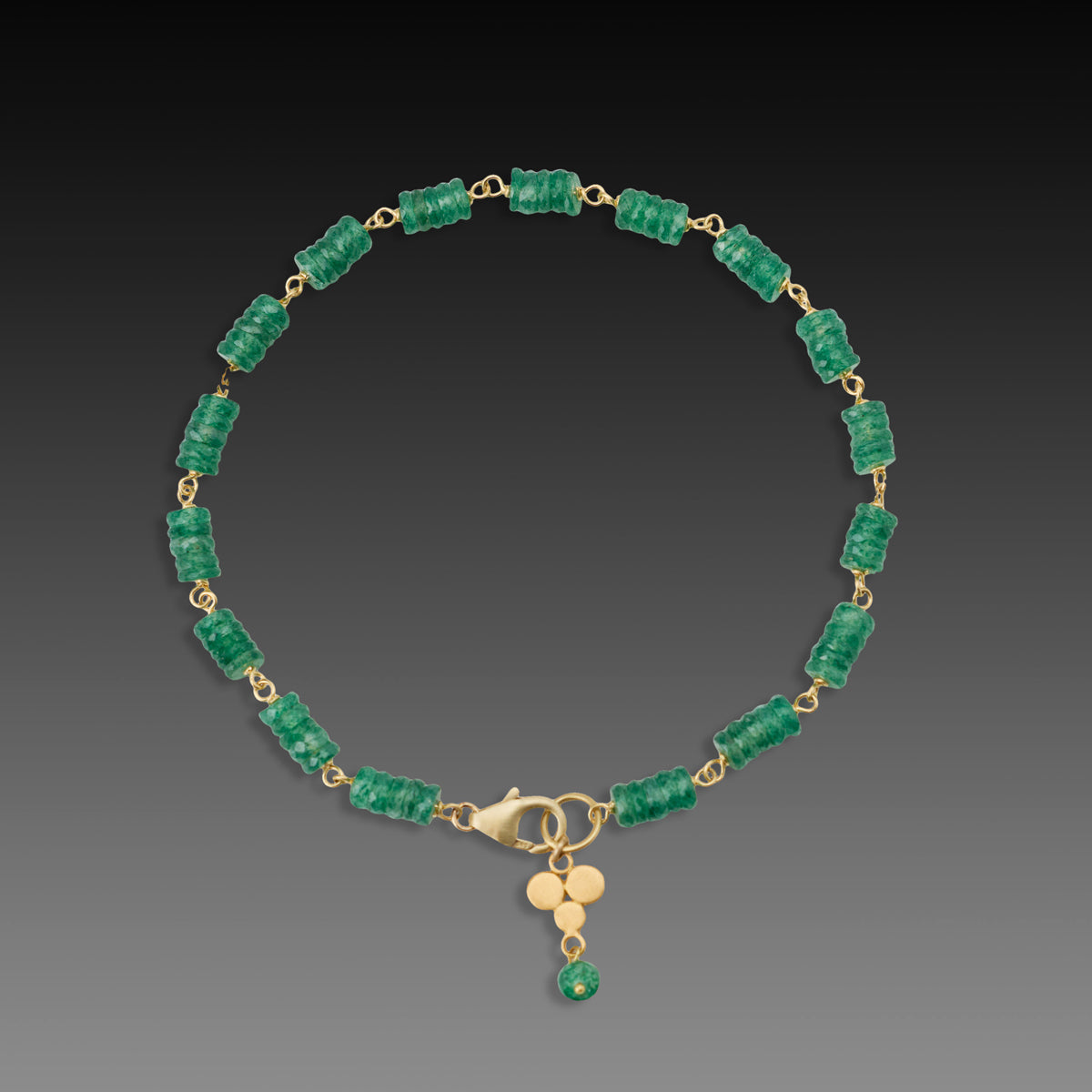 Amazonite and Gold Linked Bracelet