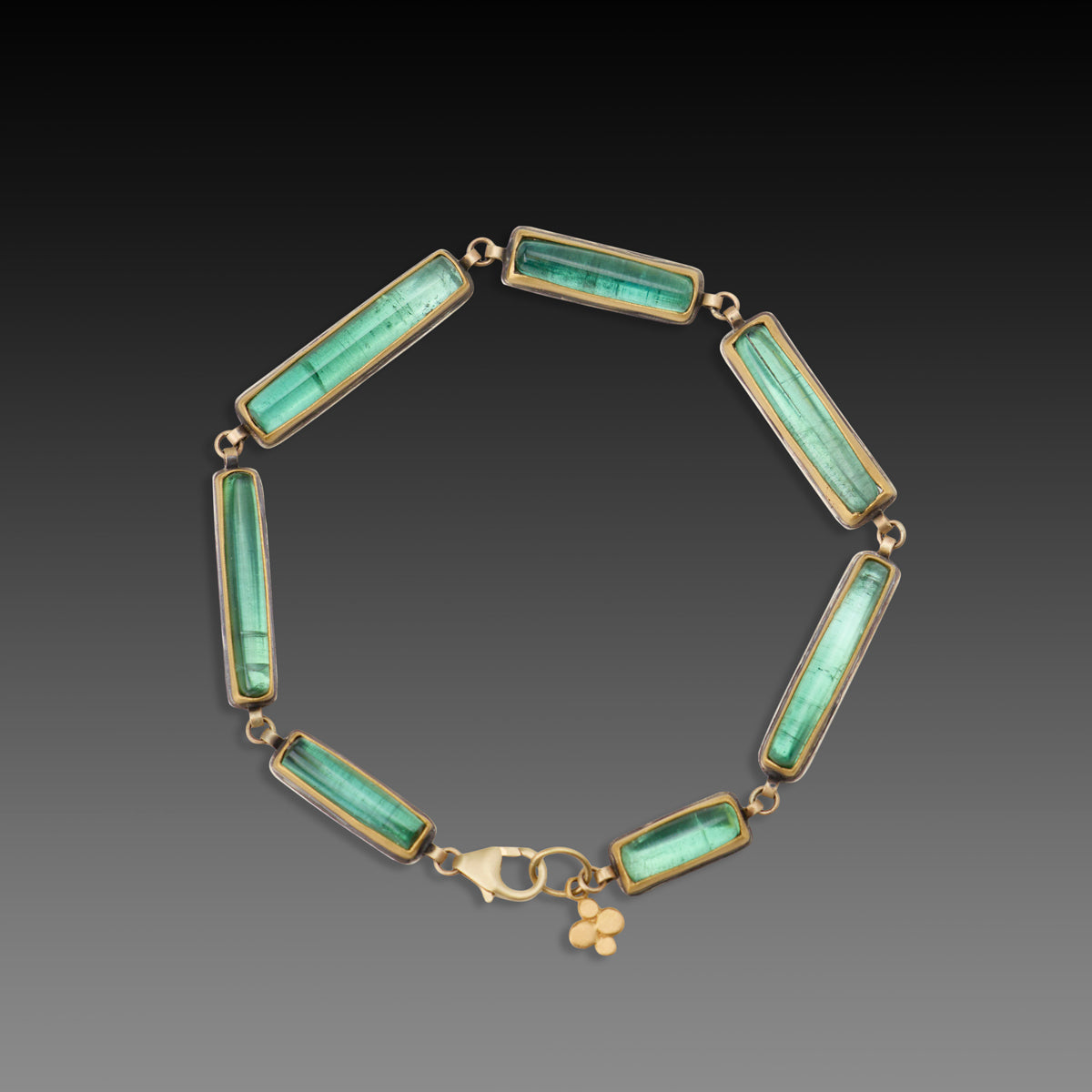 Green Tourmaline Linked Bracelet