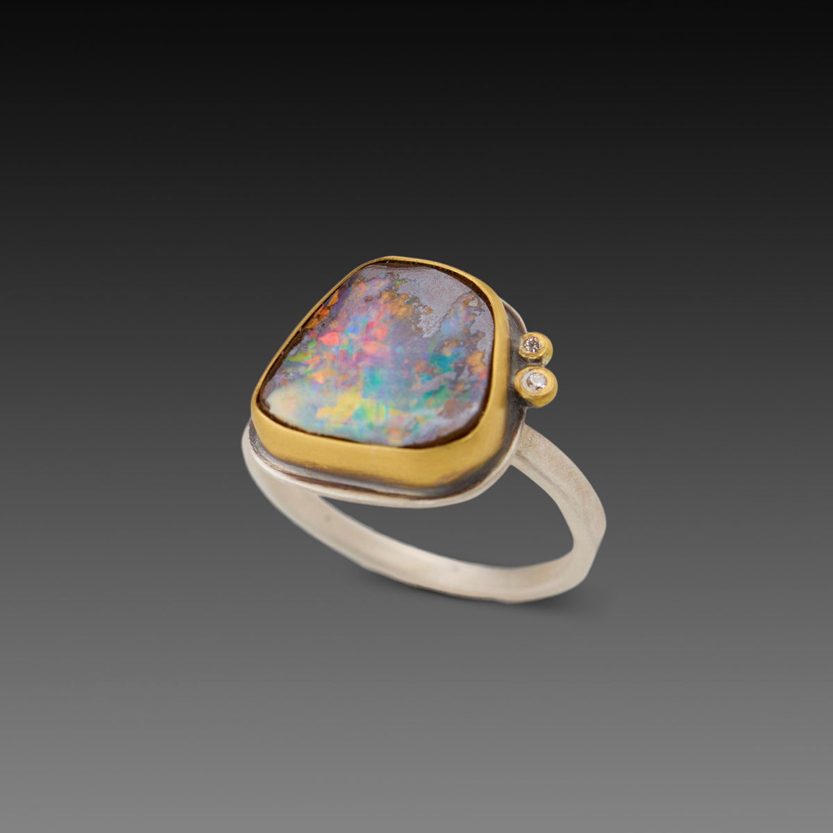 Organic Boulder Opal Ring