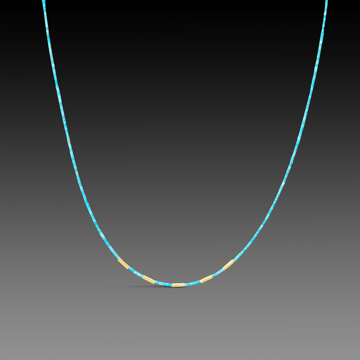Turquoise & Gold Beaded Necklace
