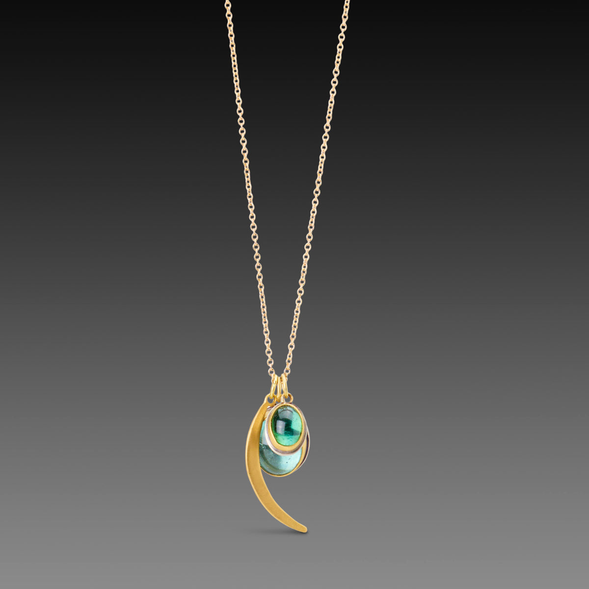 Green Tourmaline Charm Necklace