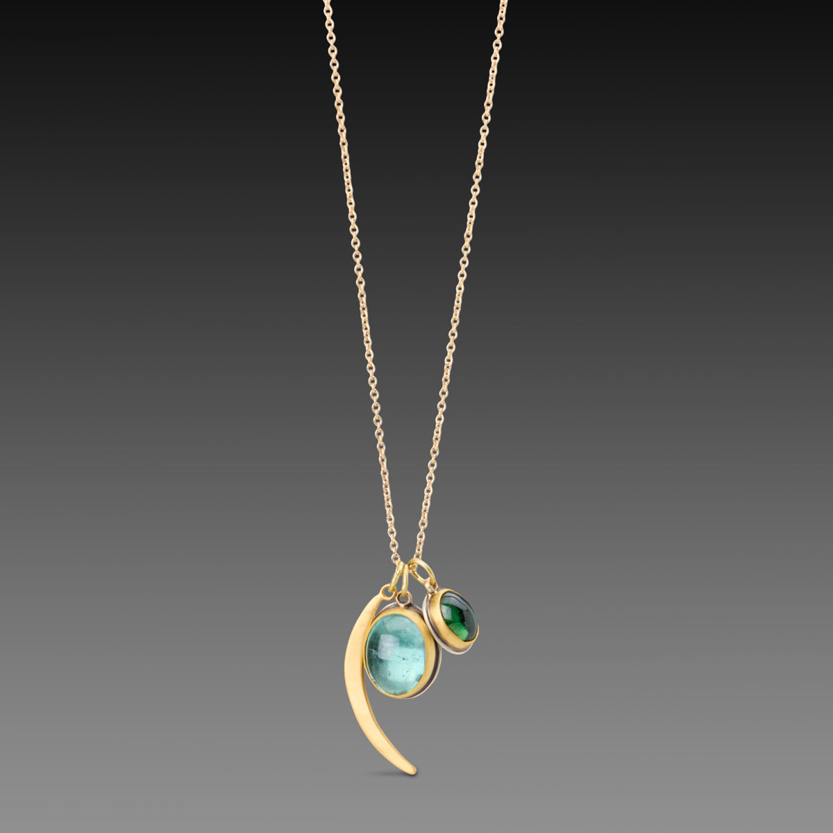 Green Tourmaline Charm Necklace