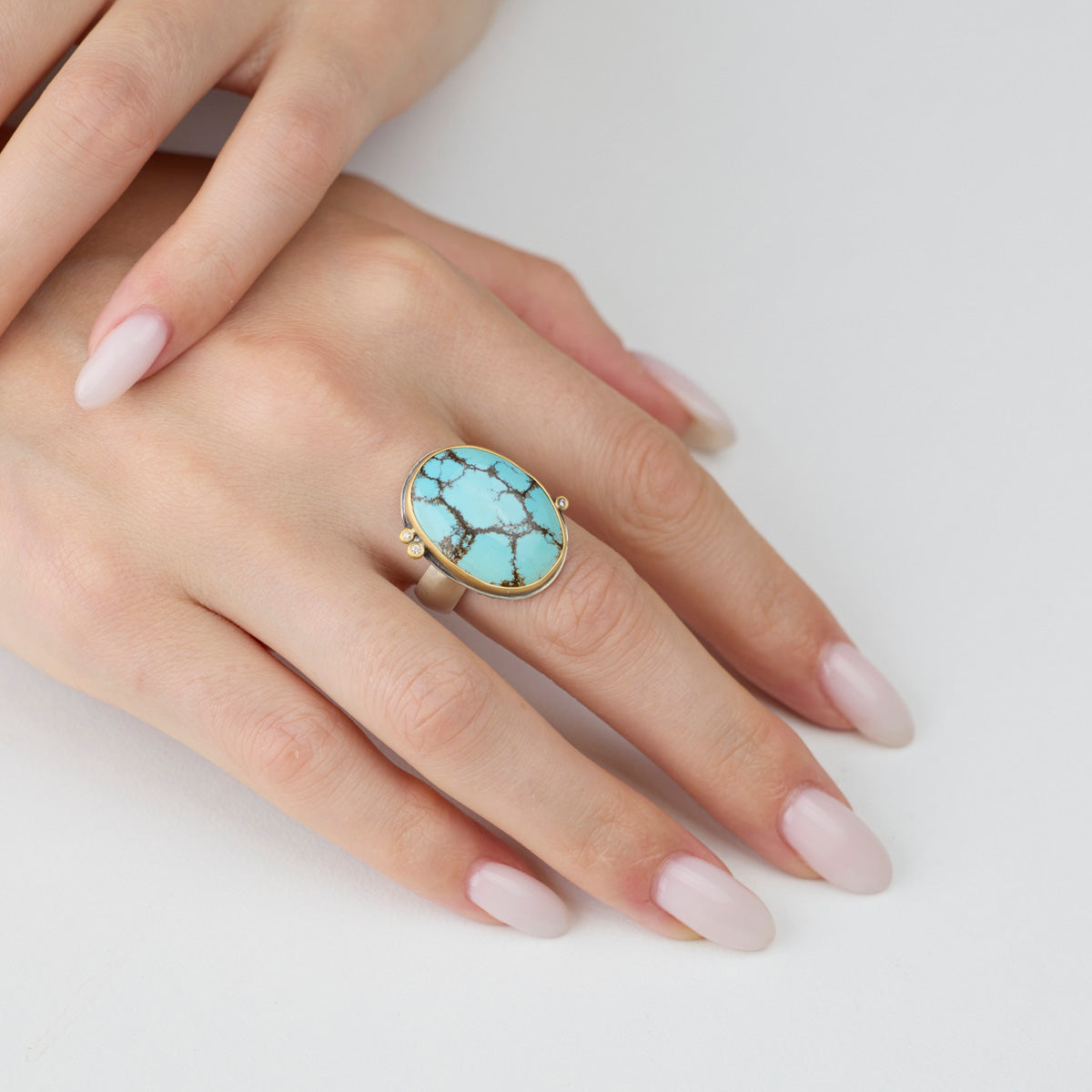 Turquoise Ring with Diamonds