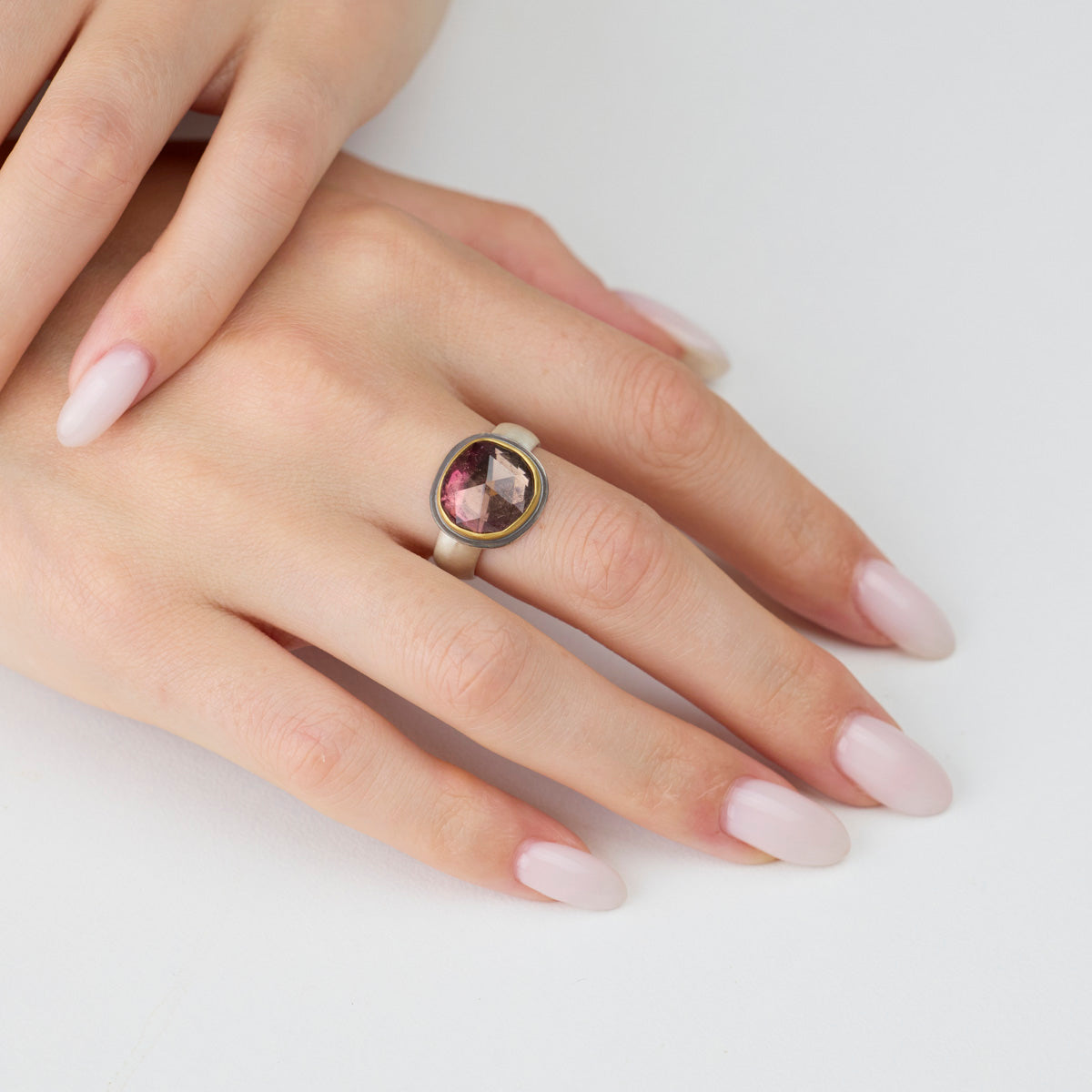 Simplicity Pink Ombre Tourmaline Ring