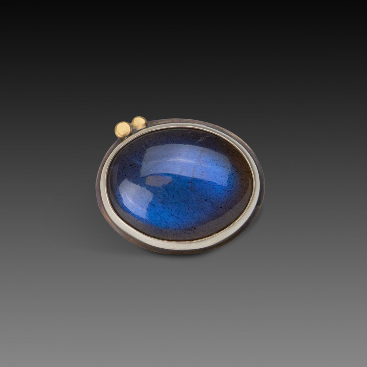 Smooth Oval Labradorite Ring