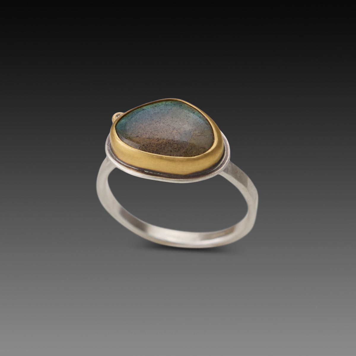 Labradorite Ring with Diamond