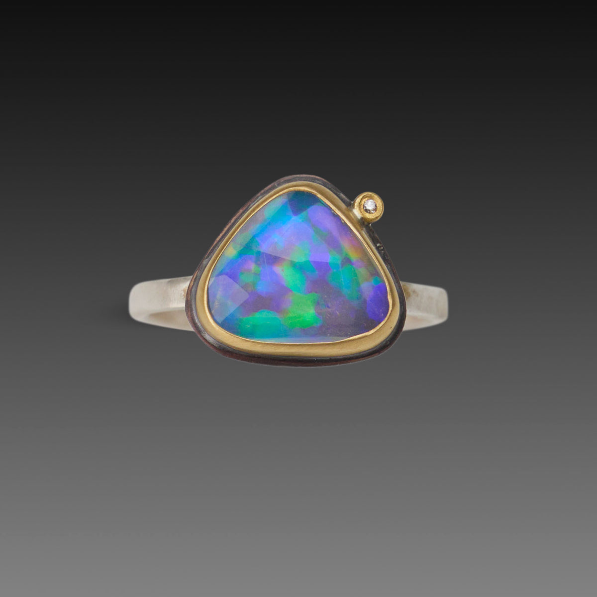 Organic Boulder Opal Ring