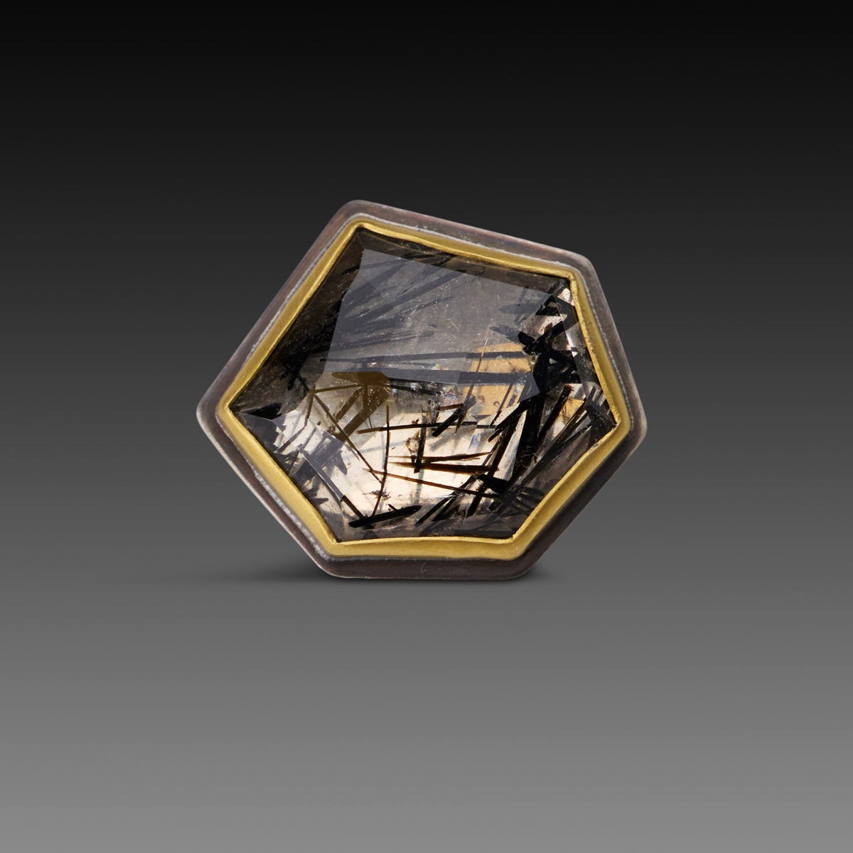 Tourmalinated Quartz Ring