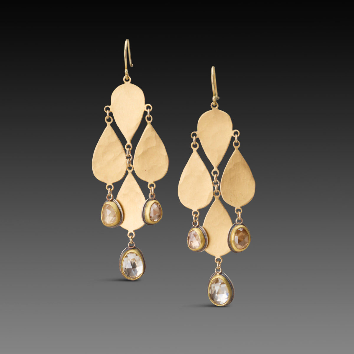 Warm Zircon Chandelier Earrings