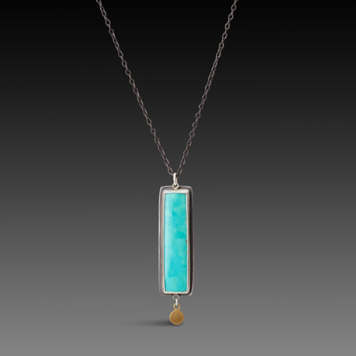 Turquoise Necklace with Gold Disk