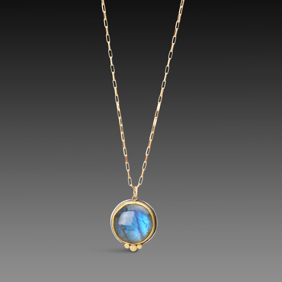 Labradorite Necklace with 22k Dots