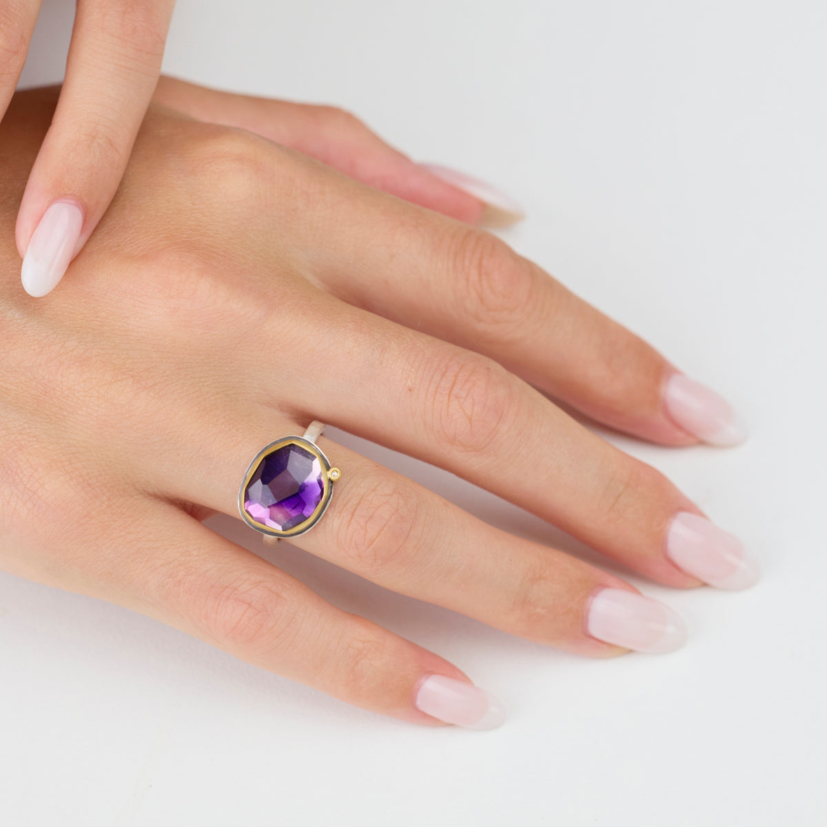 Amethyst Ring with Diamond