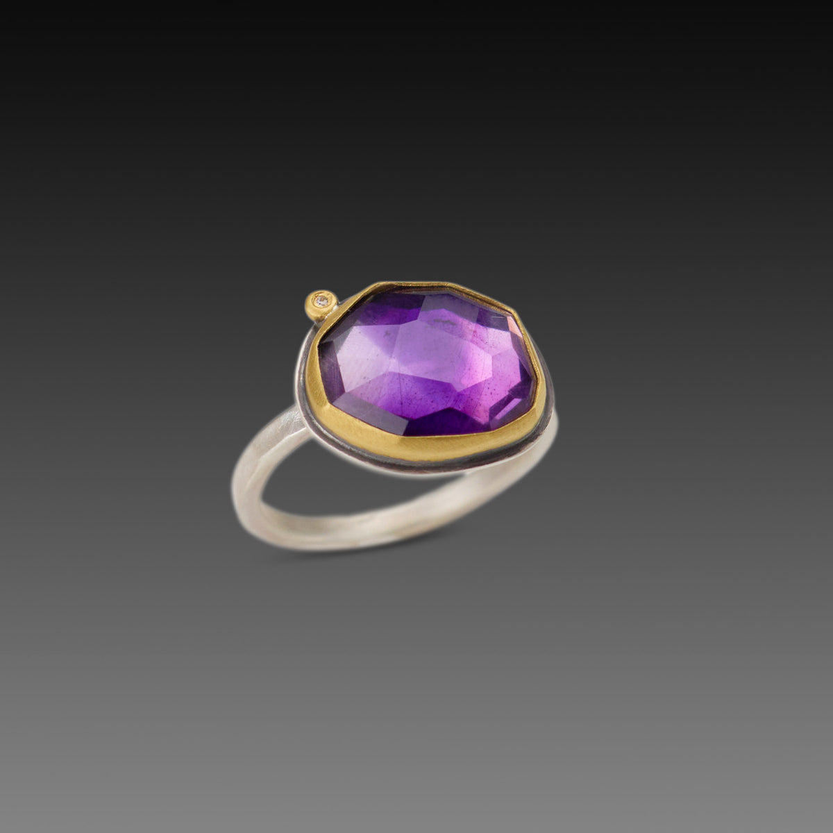 Amethyst Ring with Diamond