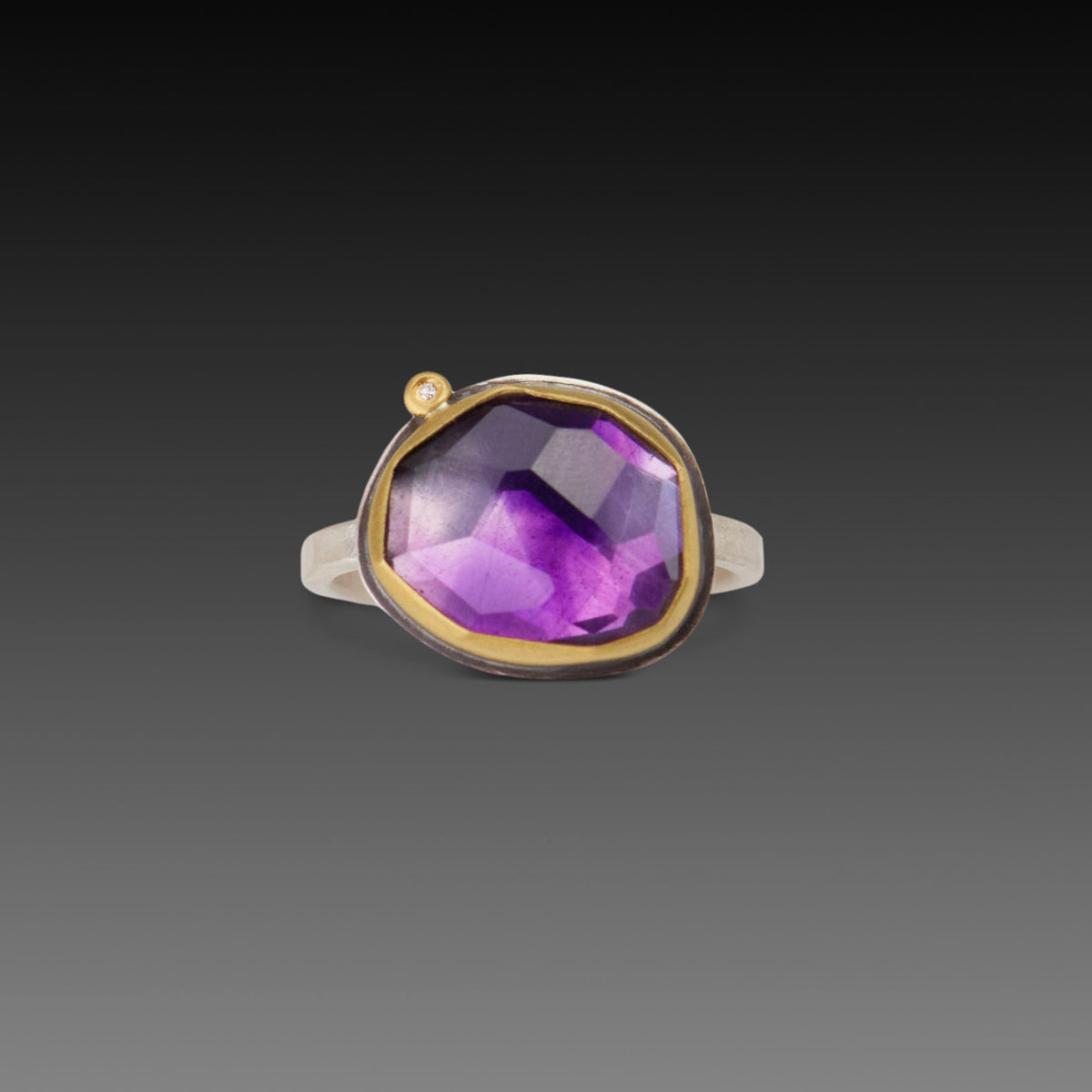 Amethyst Ring with Diamond