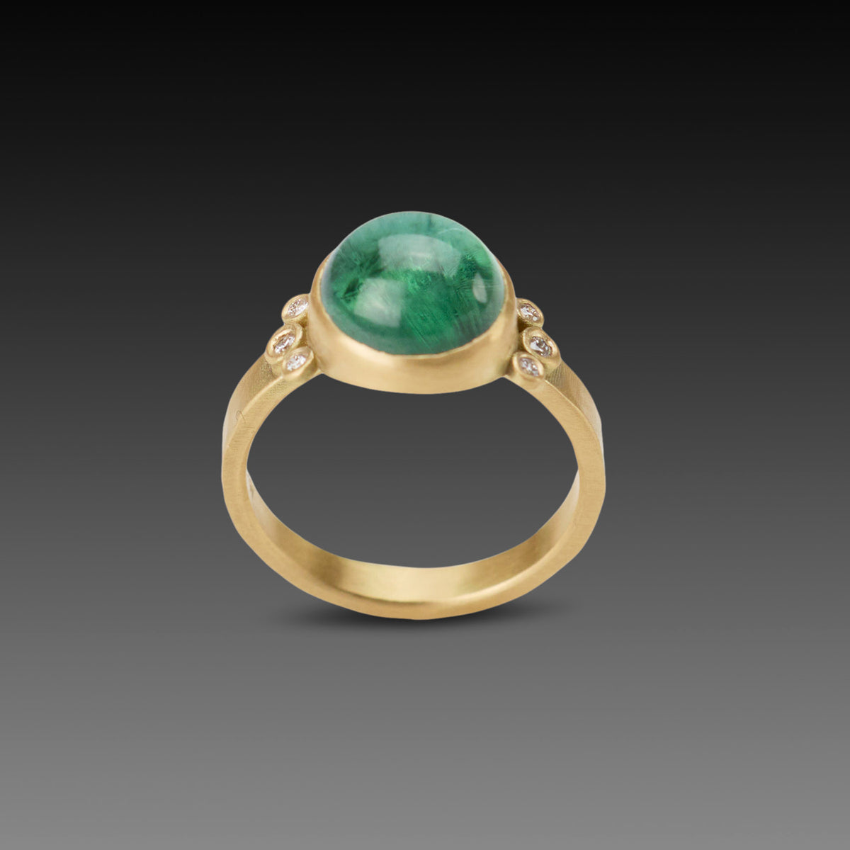 Green Tourmaline Cabochon Ring