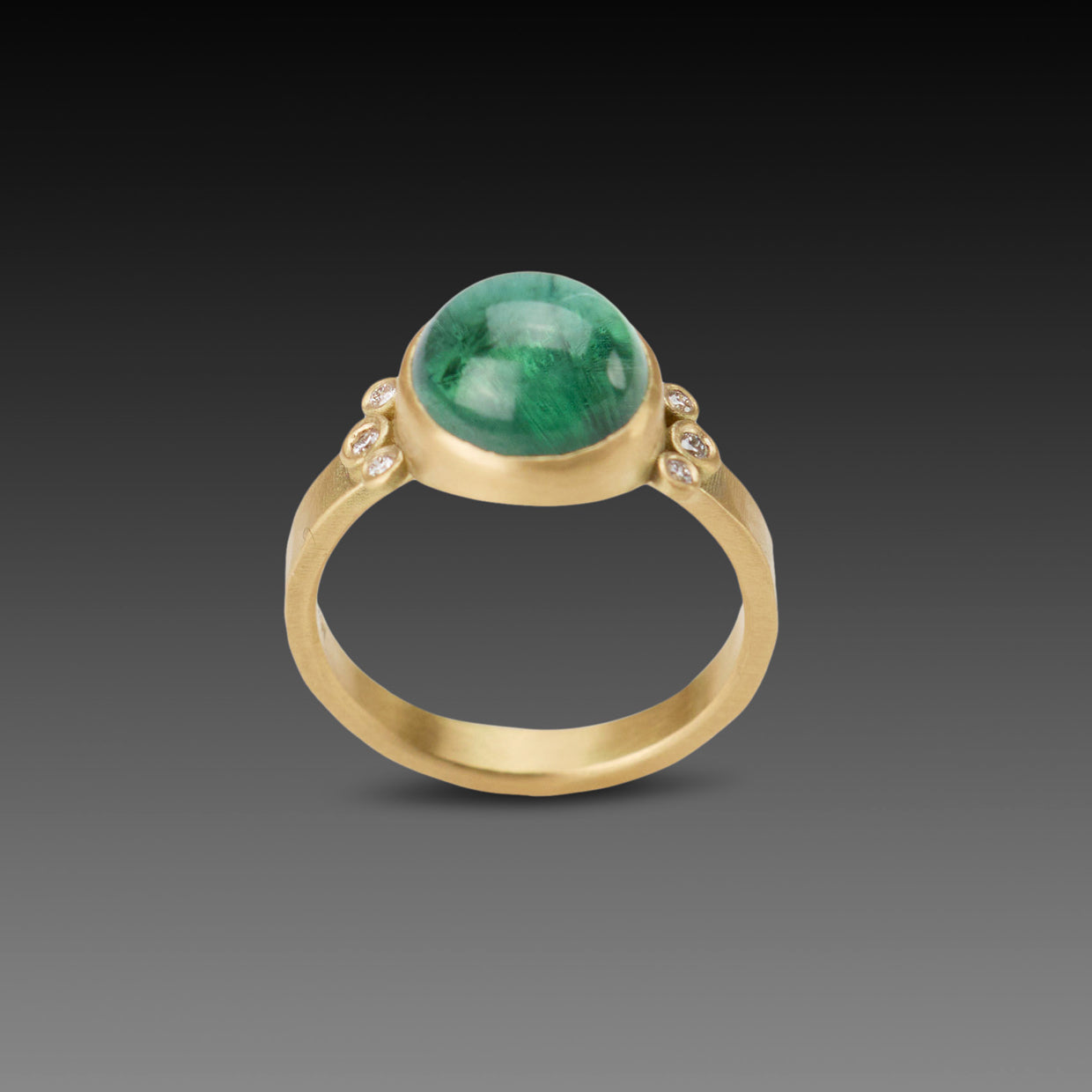 Green Tourmaline Cabochon Ring