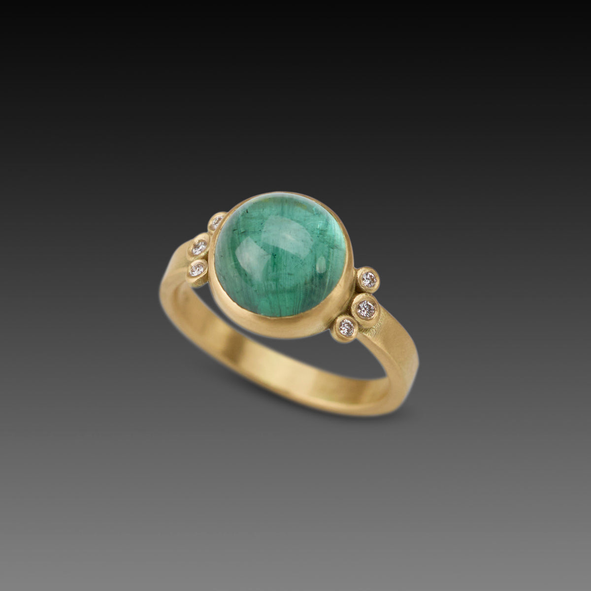 Green Tourmaline Cabochon Ring
