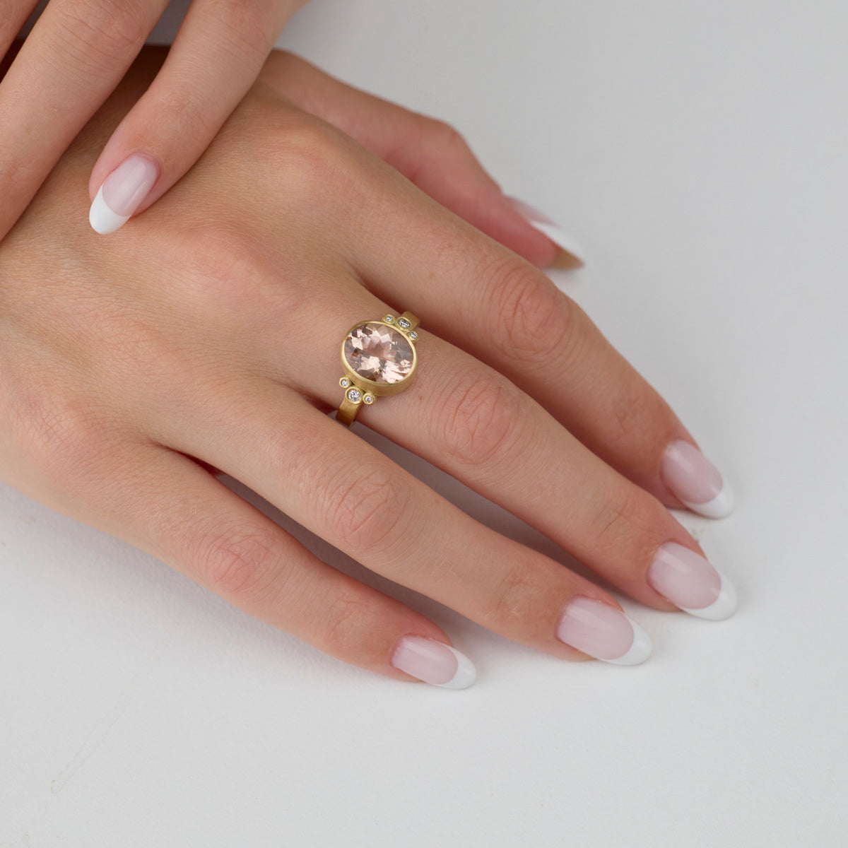 Morganite Ring with Diamonds