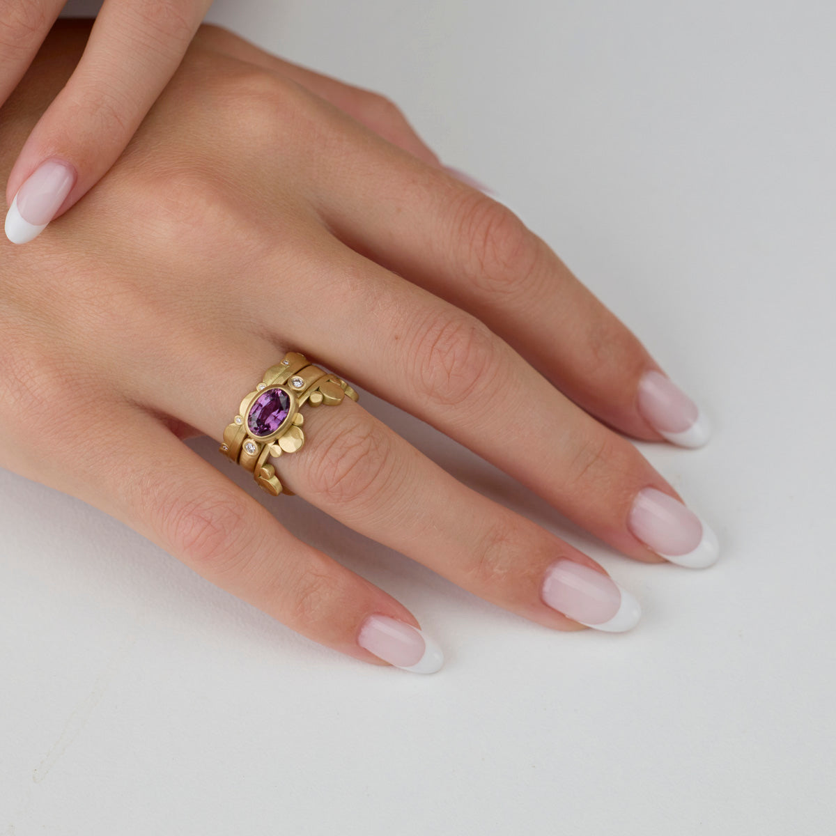 Deep Fuchsia Sapphire Ring