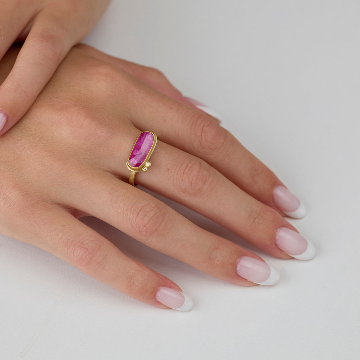 Hot Pink Ruby Ring