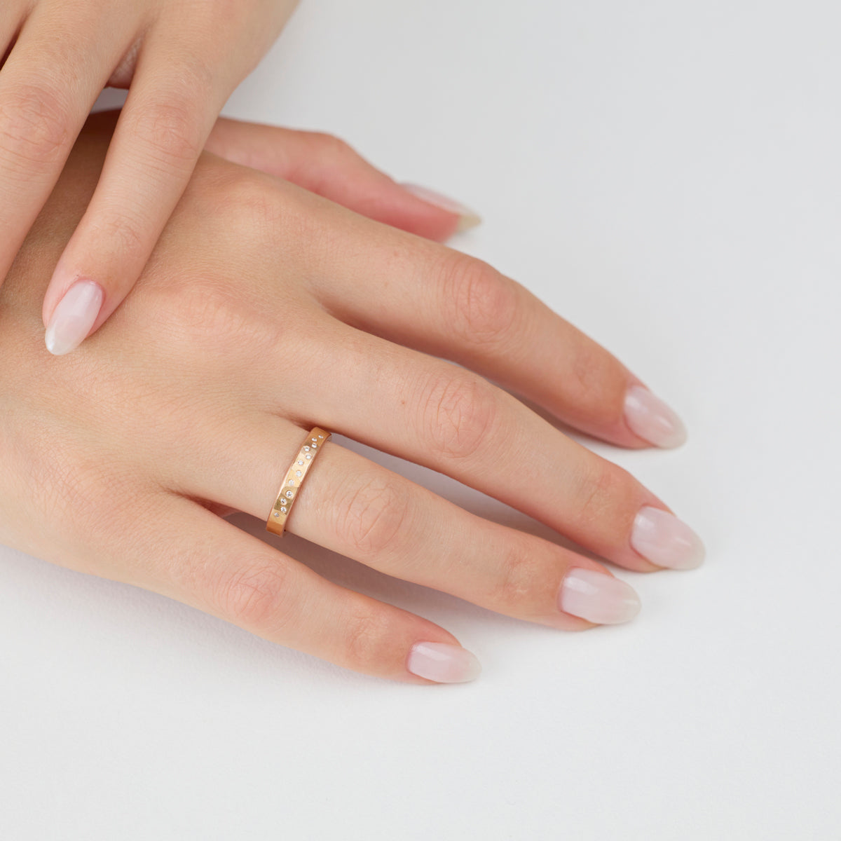 Diamond Sprinkle Band in Rose Gold