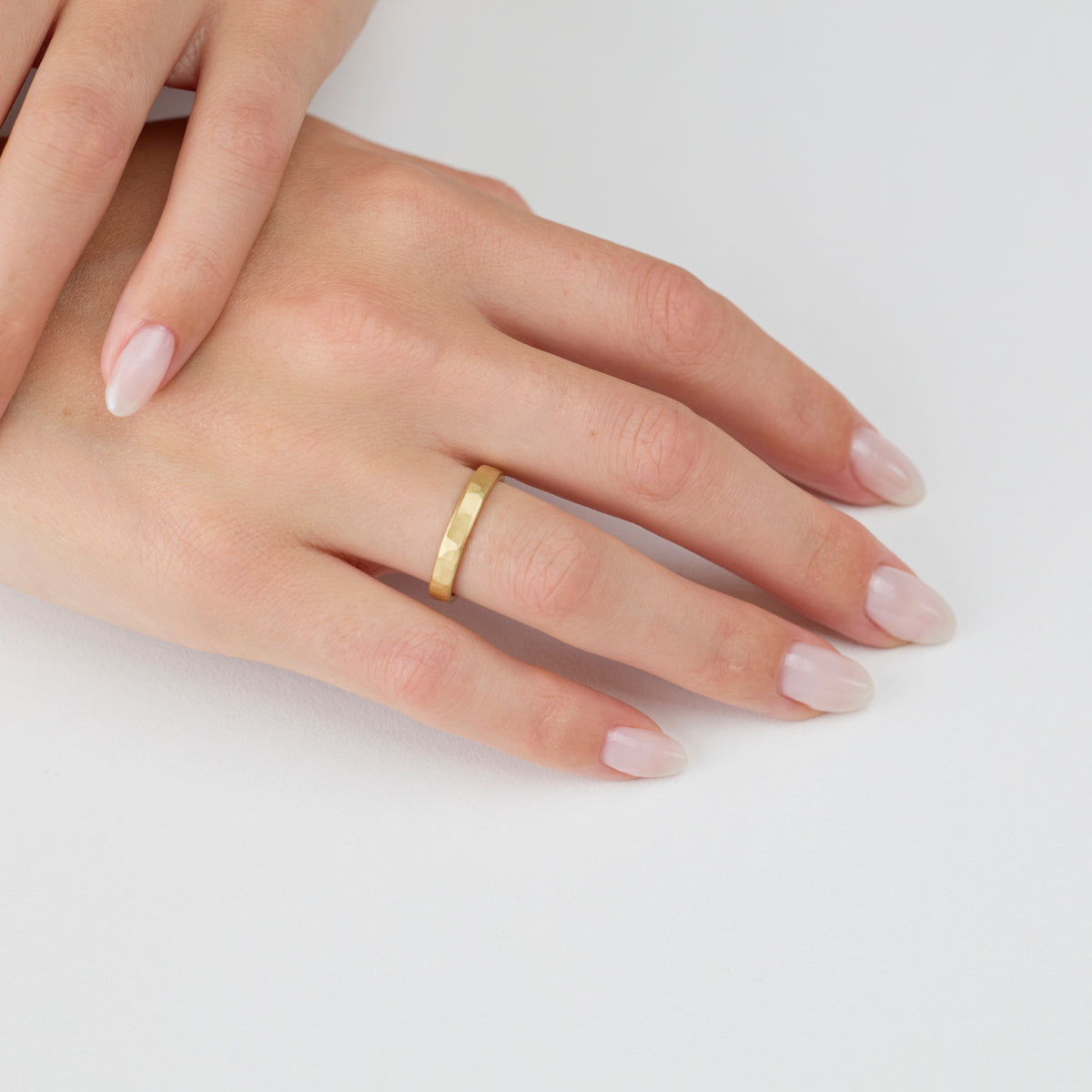 3mm Hammered Gold Band