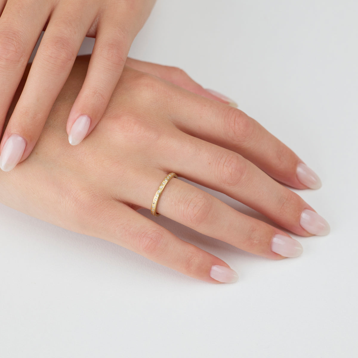 Narrow Diamond Line Band